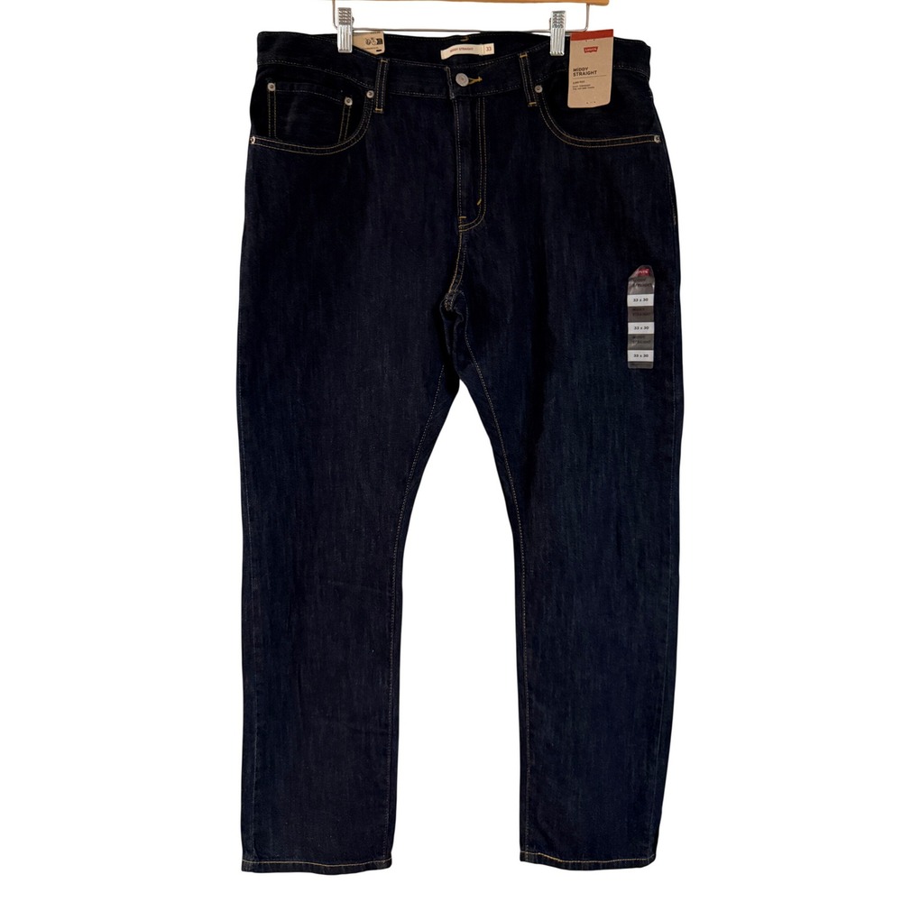 Levi Strauss Middy Straight Dark Wash Denim Jeans Women's 33x30 New‎ With Tags